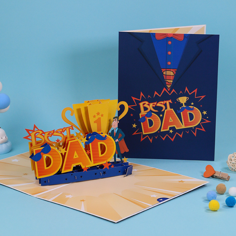 Best Dad Father's Day Greeting Card 3D Creative Gift Card for Him-Jessemade AU