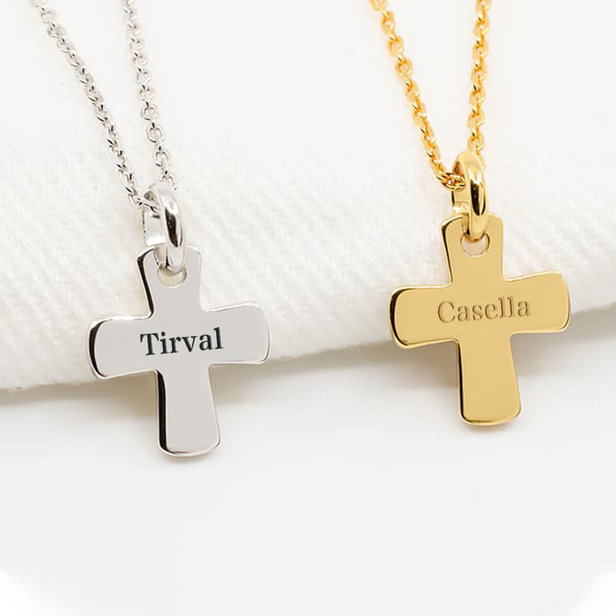 Personalised Cross Pendant Necklace with Name Stainless Steel Necklace Silver Gift for Boys Girls-Jessemade AU