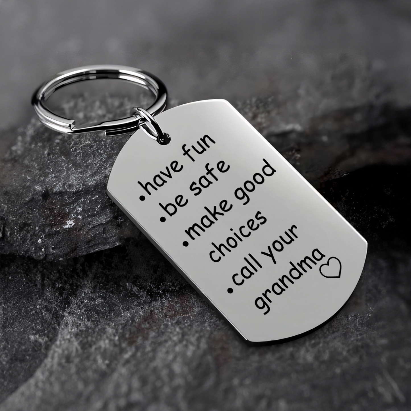 Have Fun Be Safe Make Good Choices Keychain Customised Text Stainless Steel Keyring Gifts for Kids-Jessemade AU