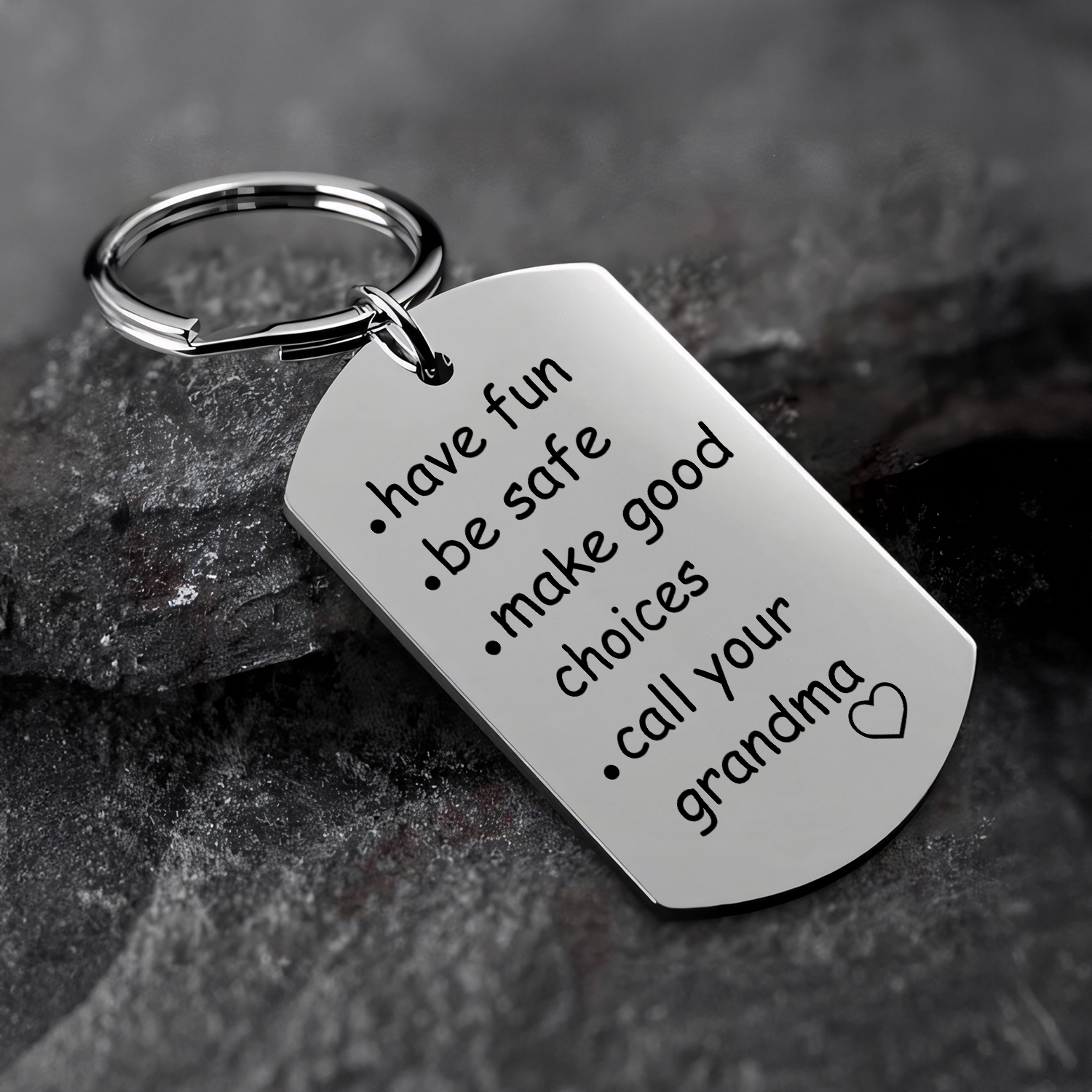 Have Fun Be Safe Make Good Choices Keychain Customised Text Stainless Steel Keyring Gifts for Kids-Jessemade AU