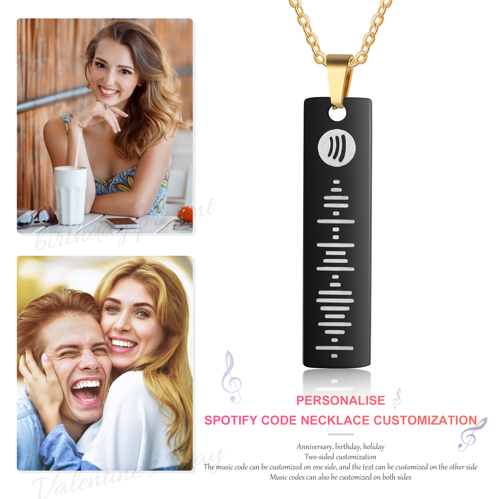 Customised Spotify code Women's Necklace For Lover-Jessemade AU