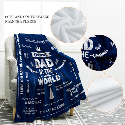 The Best Dad In The World Soft and Comfortable Flannel Fleece blanket Gift for My Father-Jessemade AU