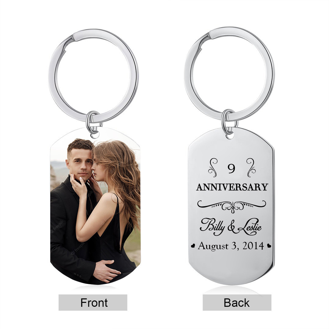Personalised Photo Keychain for Couple Custom Date and Name Keychain Anniversary Gifts-Jessemade AU