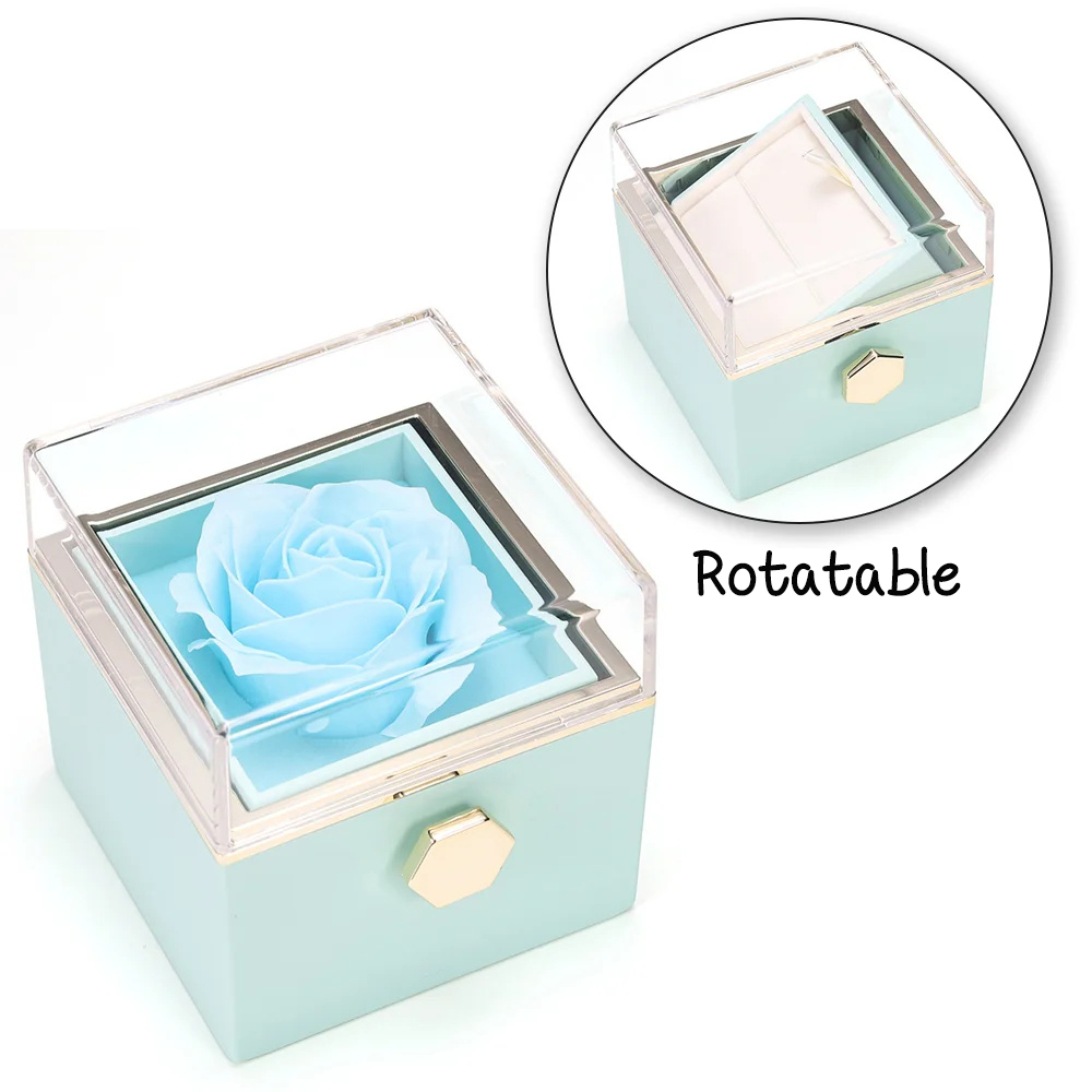 Rotatable Jewelry Box Enchanted Rose Jewelry Gift Package-Jessemade AU
