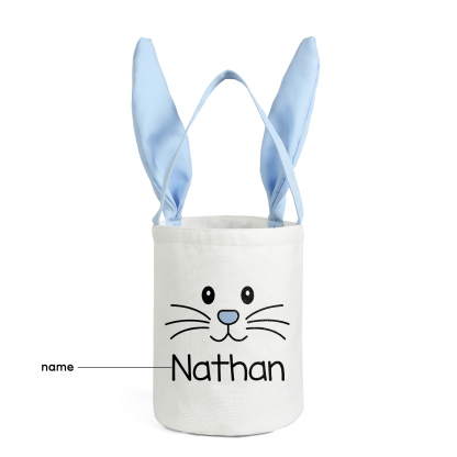 Easter Bunny Tote Bag Personalised Name Bucket Bag Bunny Basket Gifts For Kids-Jessemade AU