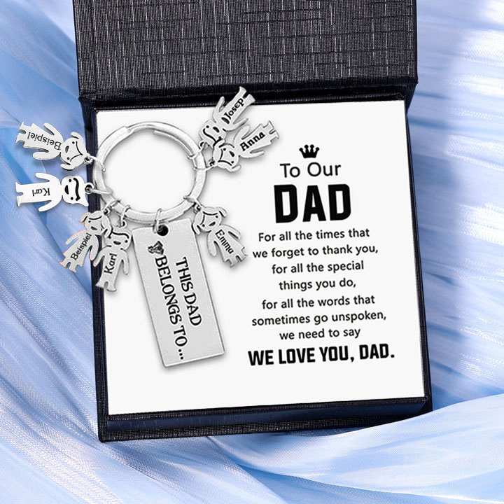7 Names Personalised 7 Children's Name Keychain This Dad Belongs To Keyring-Jessemade AU