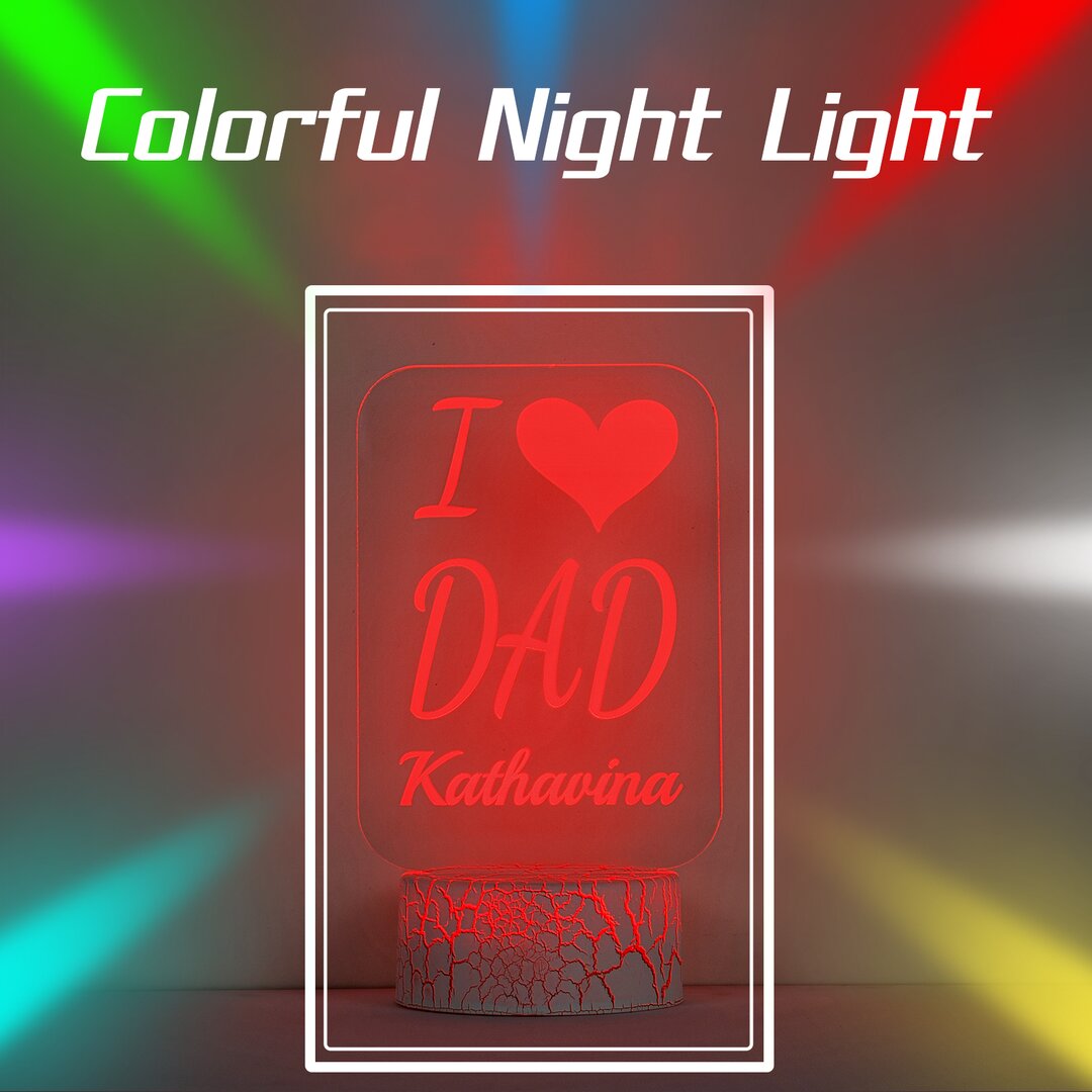 Custom name 7 colour Discoloured Night Light Engraved 1 Names Home Decoration Family Gifts-Jessemade AU