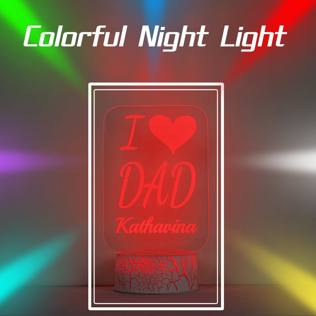 Custom name 7 colour Discoloured Night Light Engraved 1 Names Home Decoration Family Gifts-Jessemade AU