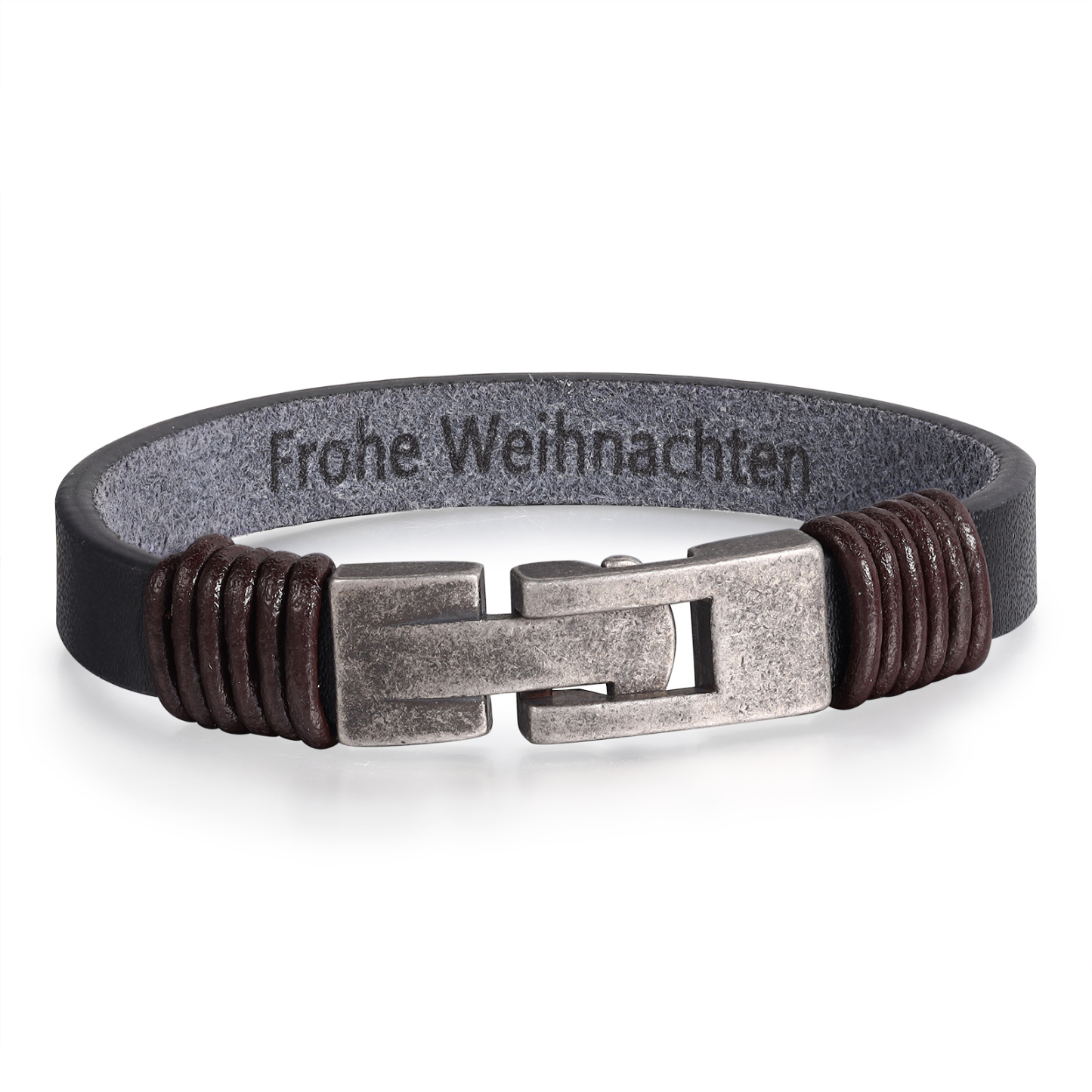 Vintage Men's Leather Bracelet Engraved Text Bracelet Personalised Gift for Him-Jessemade AU