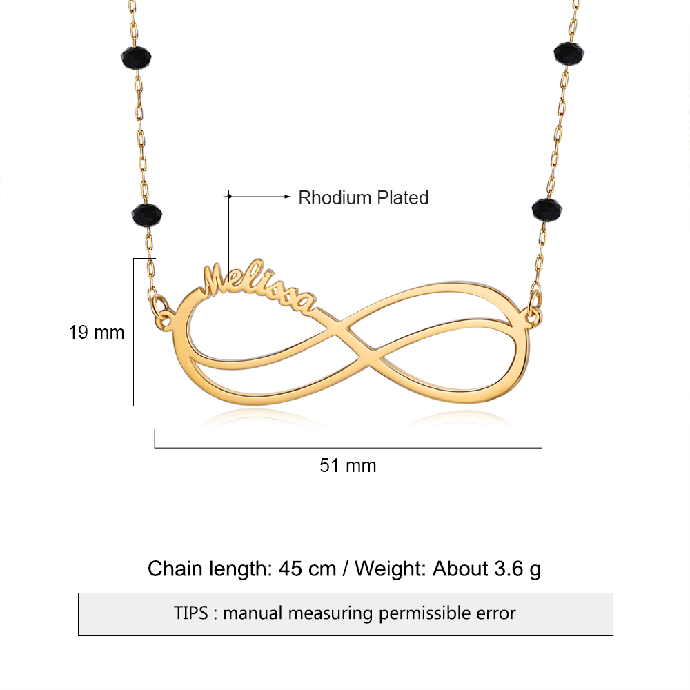 Personalised Infinity Necklace Custom 1 Name Necklace Gift For Women-Jessemade AU