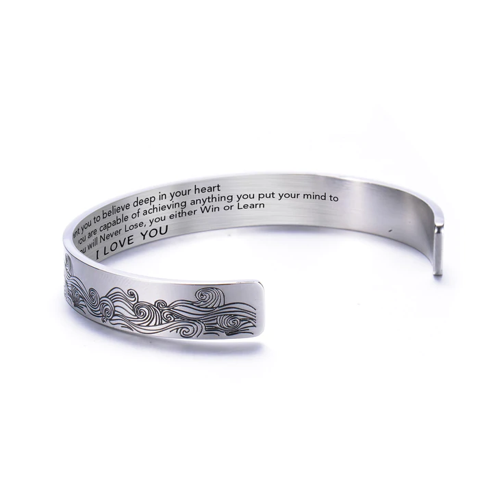 To My Granddaughter Cuff Bangle Bracelet  "I want you to believe deep in your heart"-Jessemade AU