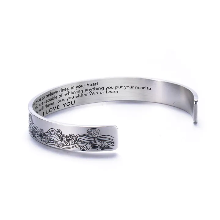 To My Granddaughter Cuff Bangle Bracelet  "I want you to believe deep in your heart"-Jessemade AU