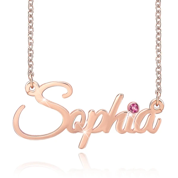 Personalised Necklace With Birthstone Custom 1 Name Necklace Gift For Women-Jessemade AU