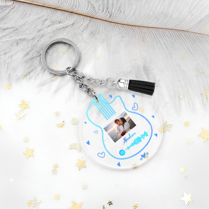 Personalised Spotify Code Keyring Custom Photo & Name Acrylic Scannable Music Keychain Valentine's Day Gift for Couples-Jessemade AU