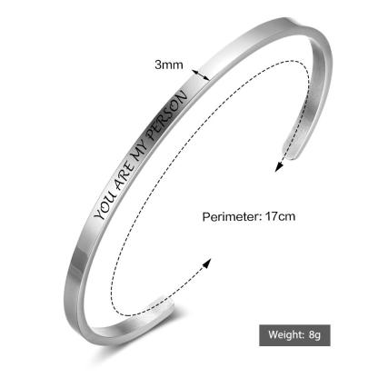 Custom Bracelet "You're My Person" Bangle Gift For Her-Jessemade AU