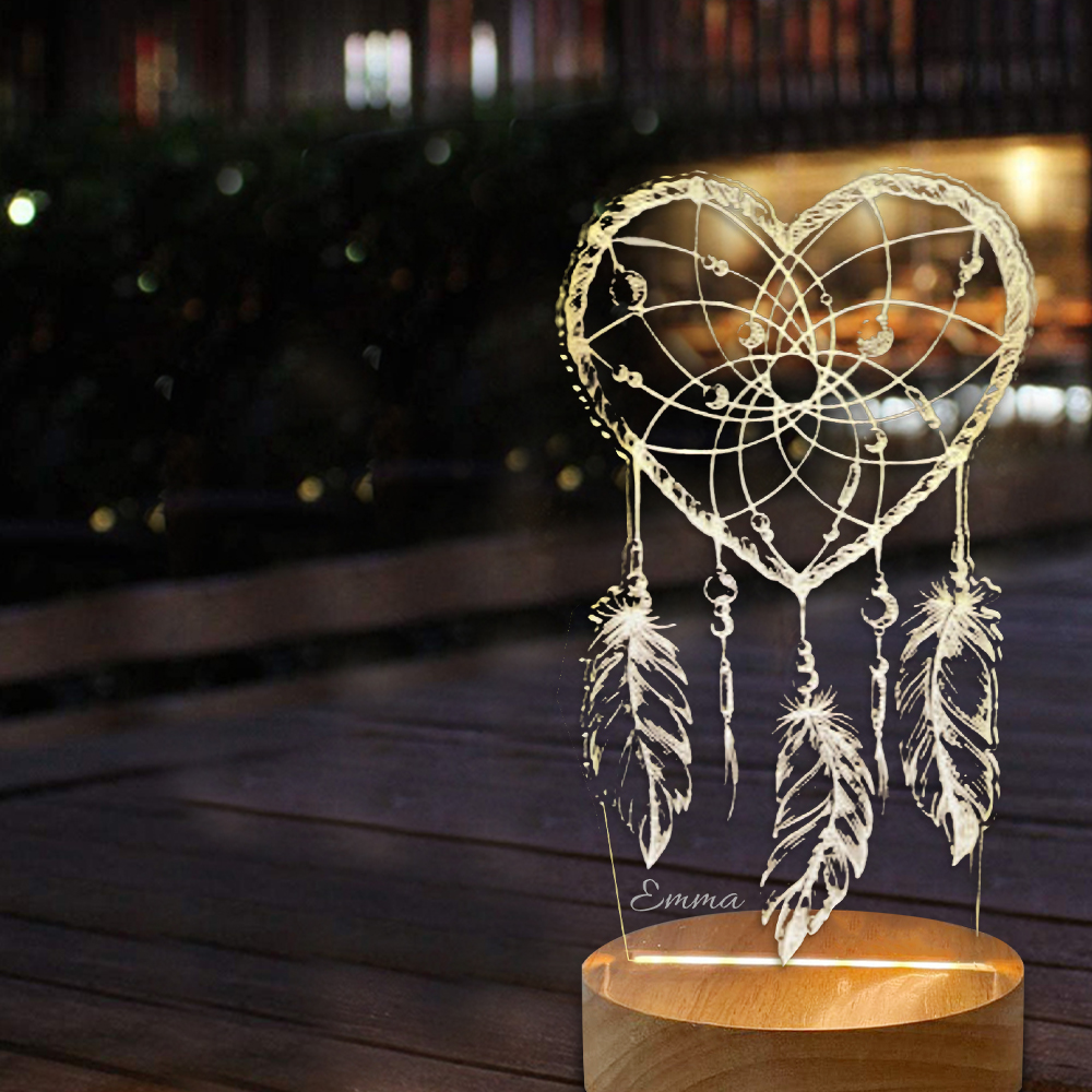 Personalised Dream Catcher Night Light Custom Name Gifts For Kids-Jessemade AU