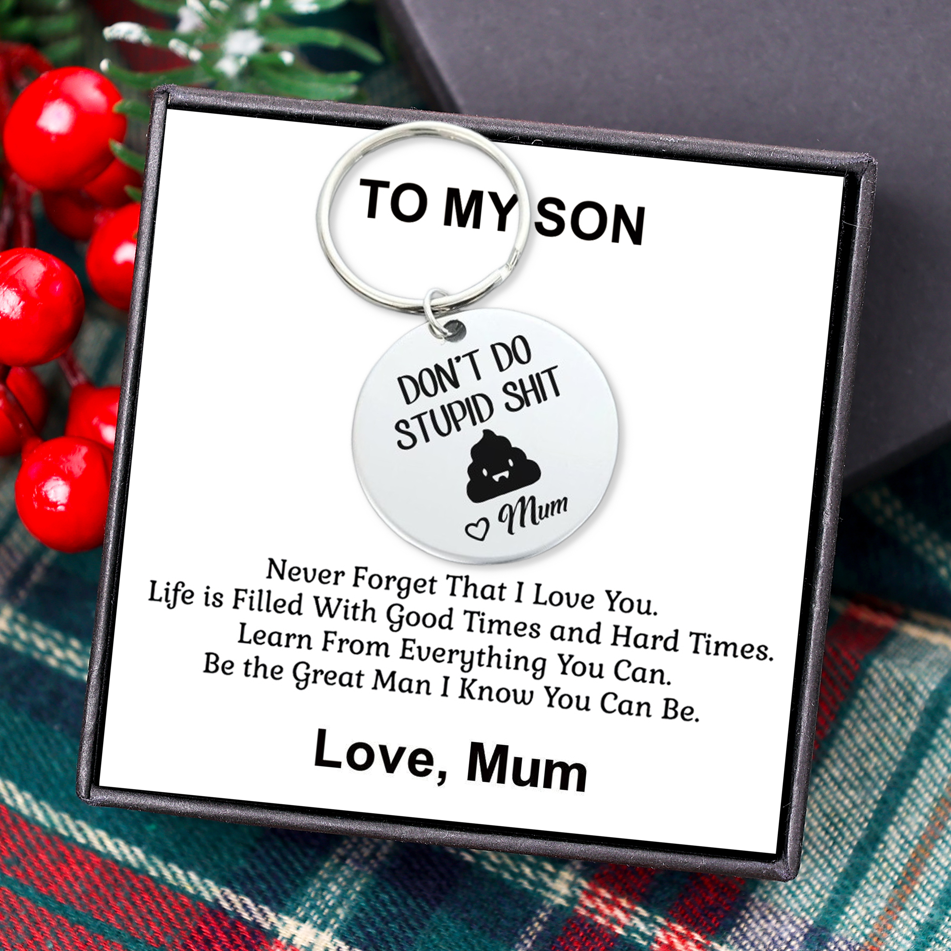 Don't Do Stupid Funny Keychain Custom Text Keyring Personalised Gift For Kids-Jessemade AU