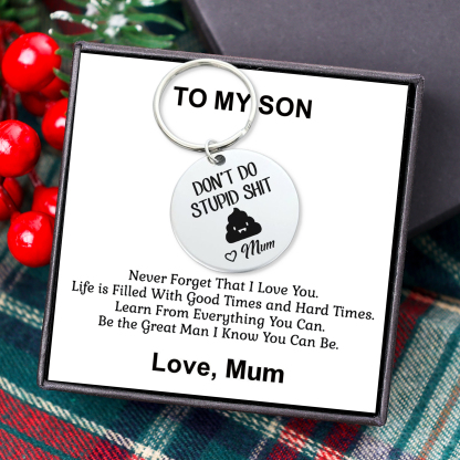 Don't Do Stupid Funny Keychain Custom Text Keyring Personalised Gift For Kids-Jessemade AU