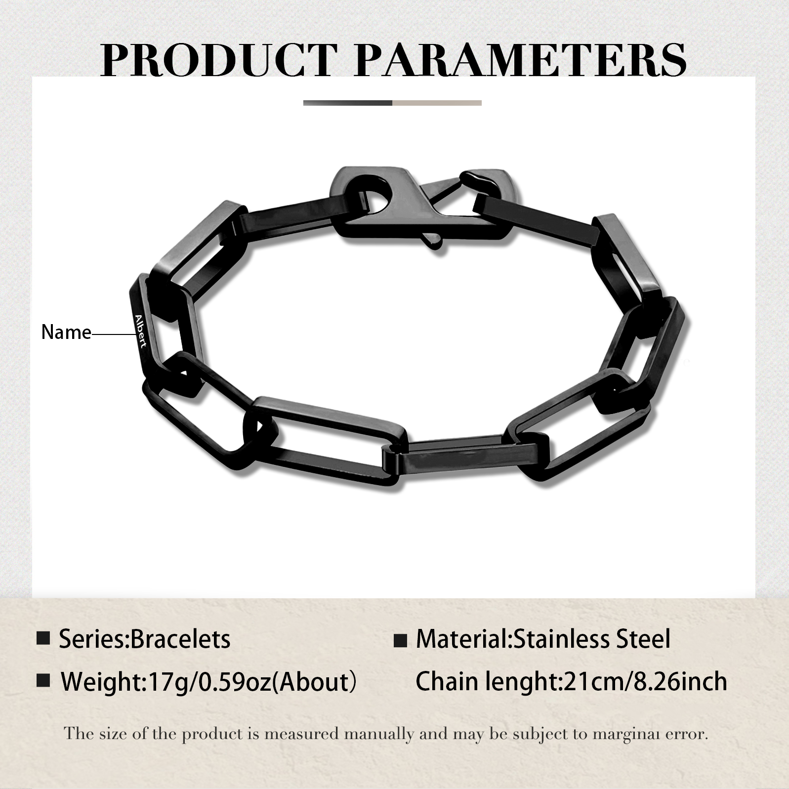 Personalised Men's Bracelet Custom 1 Name Stainless Steels Bracelet Father's Day Gifts for Him-Jessemade AU