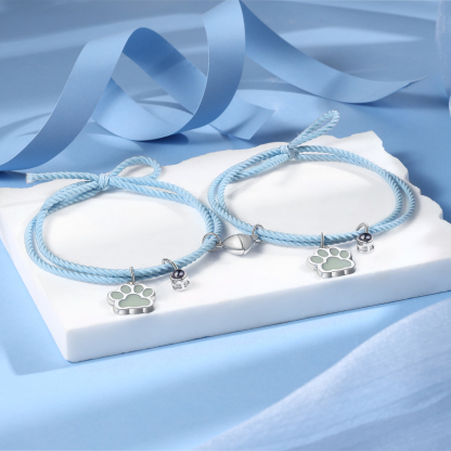 Personalised Photo Projection Bracelet Set Dog Paw Fluorescent Magnetic Bracelet Matching Gifts For Couples/Friends-Jessemade AU