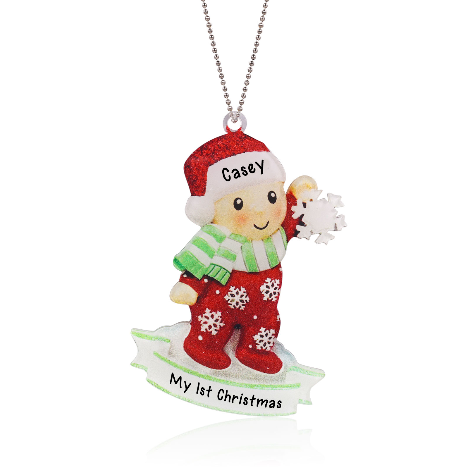My First Christmas Personalised Acrylic Christmas Ornament Customised Name & Text Hanging Ornaments Christmas Gift for Boys Girls Babies-Jessemade AU