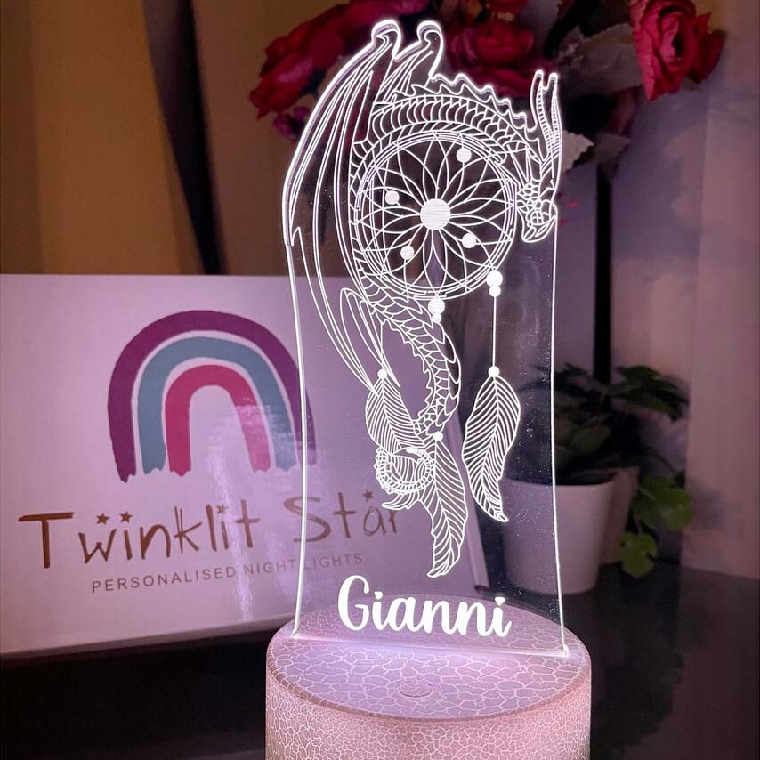 Personalised Dream Catcher Night Light Custom Name Gifts For Kids-Jessemade AU
