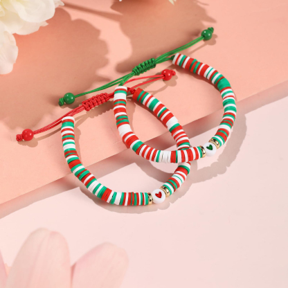 2 Pcs Bracelet Set Colourful Beaded Adjustable Bracelets with Message Card Gifts for Her - True Friendship Spans Time, Forever It Will Last-Jessemade AU