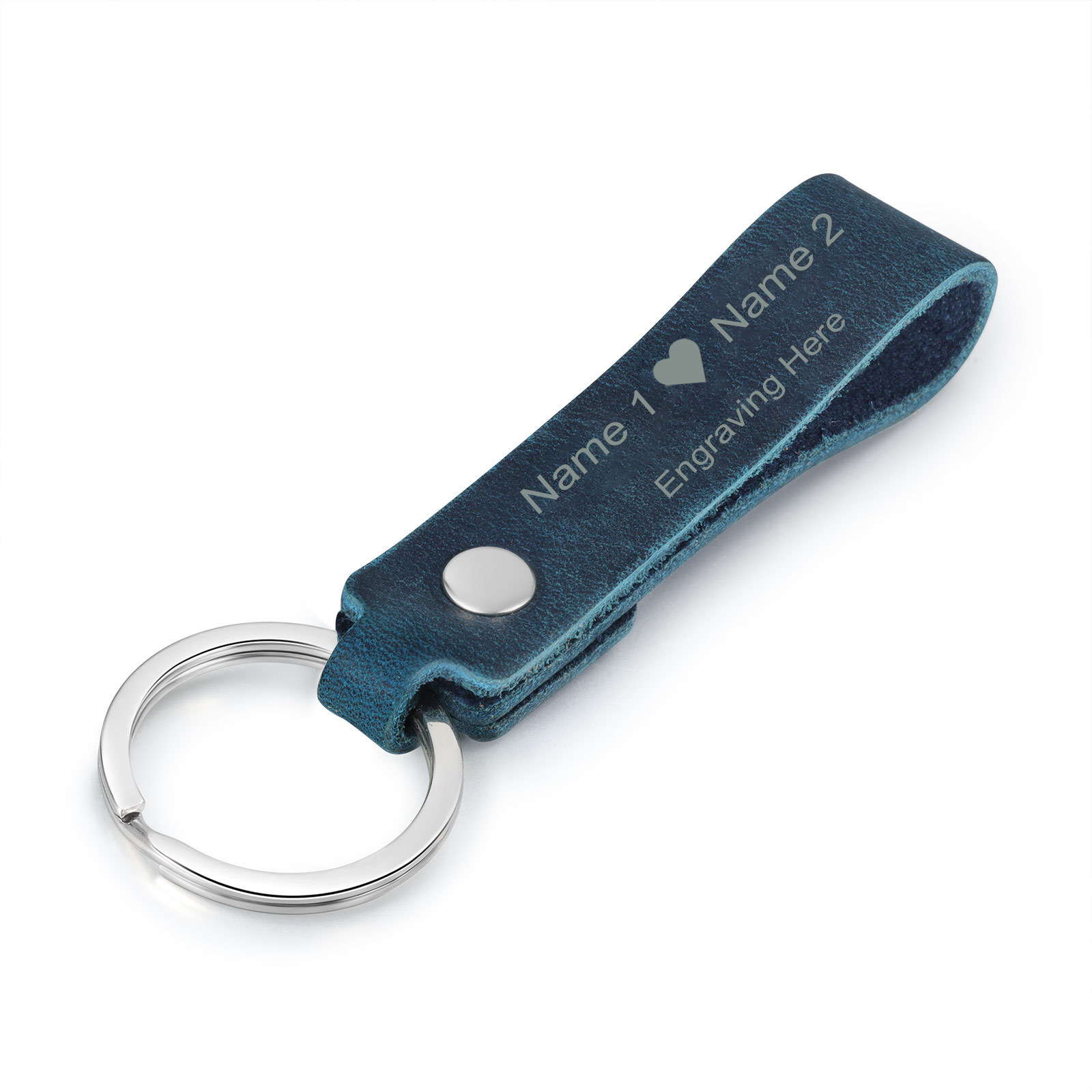 Personalised Leather Keychain Customised with 2 Names & Text Keyring Couple Keychain Gift for Him/her-Jessemade AU