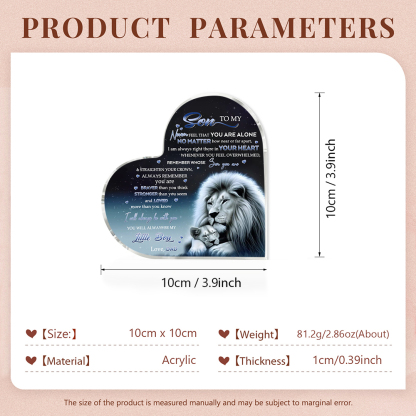 To My Son Acrylic Heart Keepsake Dad to Son Heart Ornament - You Will Always Be My Little Boy-Jessemade AU