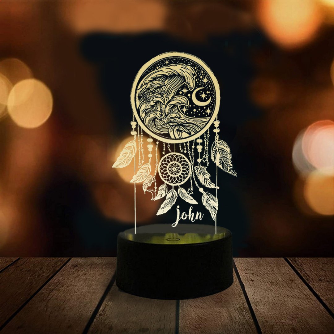 Personalised Dream Catcher Night Light Custom Name Gifts For Kids-Jessemade AU