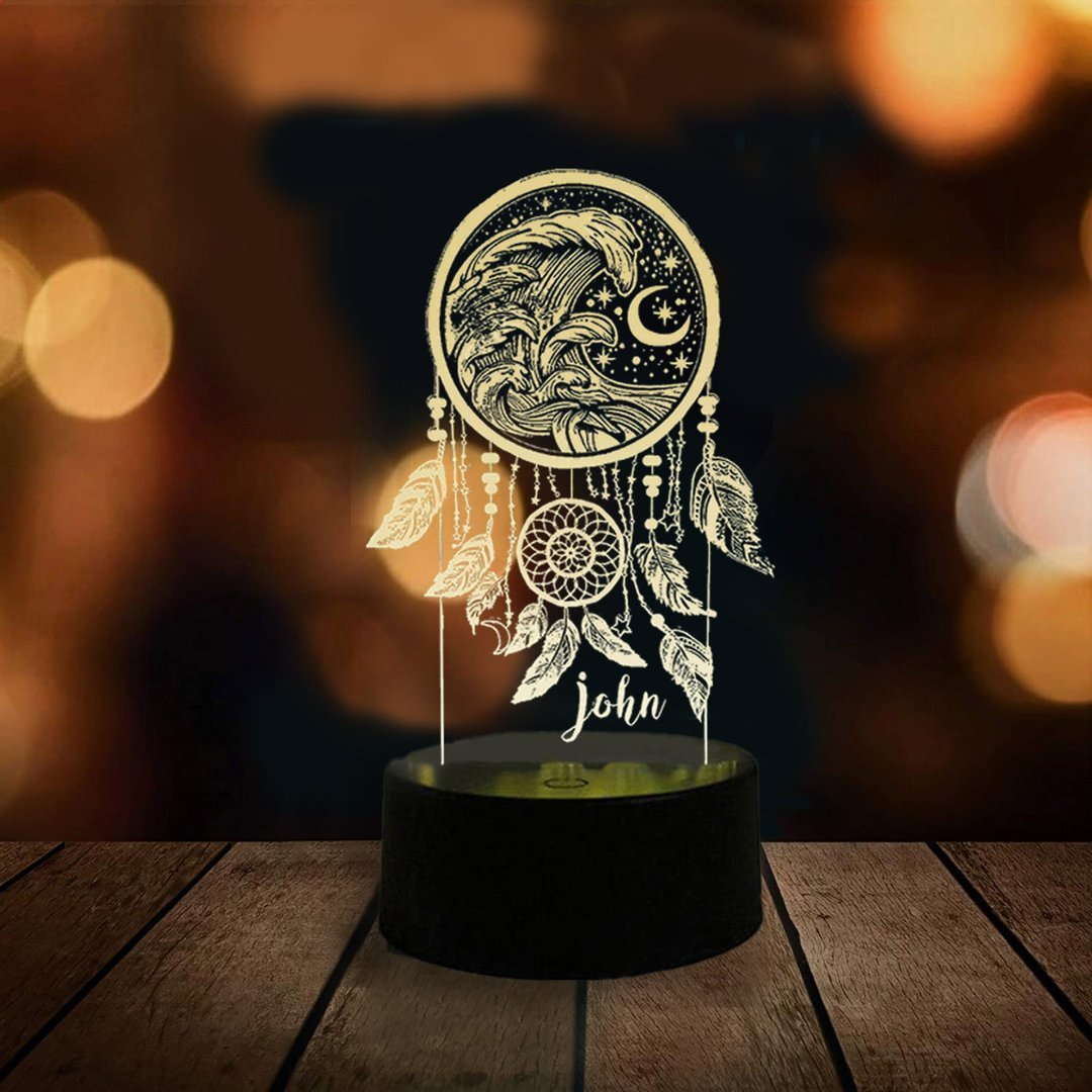 Personalised Dream Catcher Night Light Custom Name Gifts For Kids-Jessemade AU