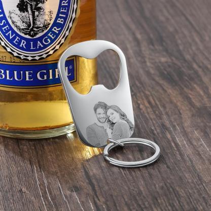 Custom Photo Keychain Personalised Bottle Opener Photo Engraved Gift for Father-Jessemade AU