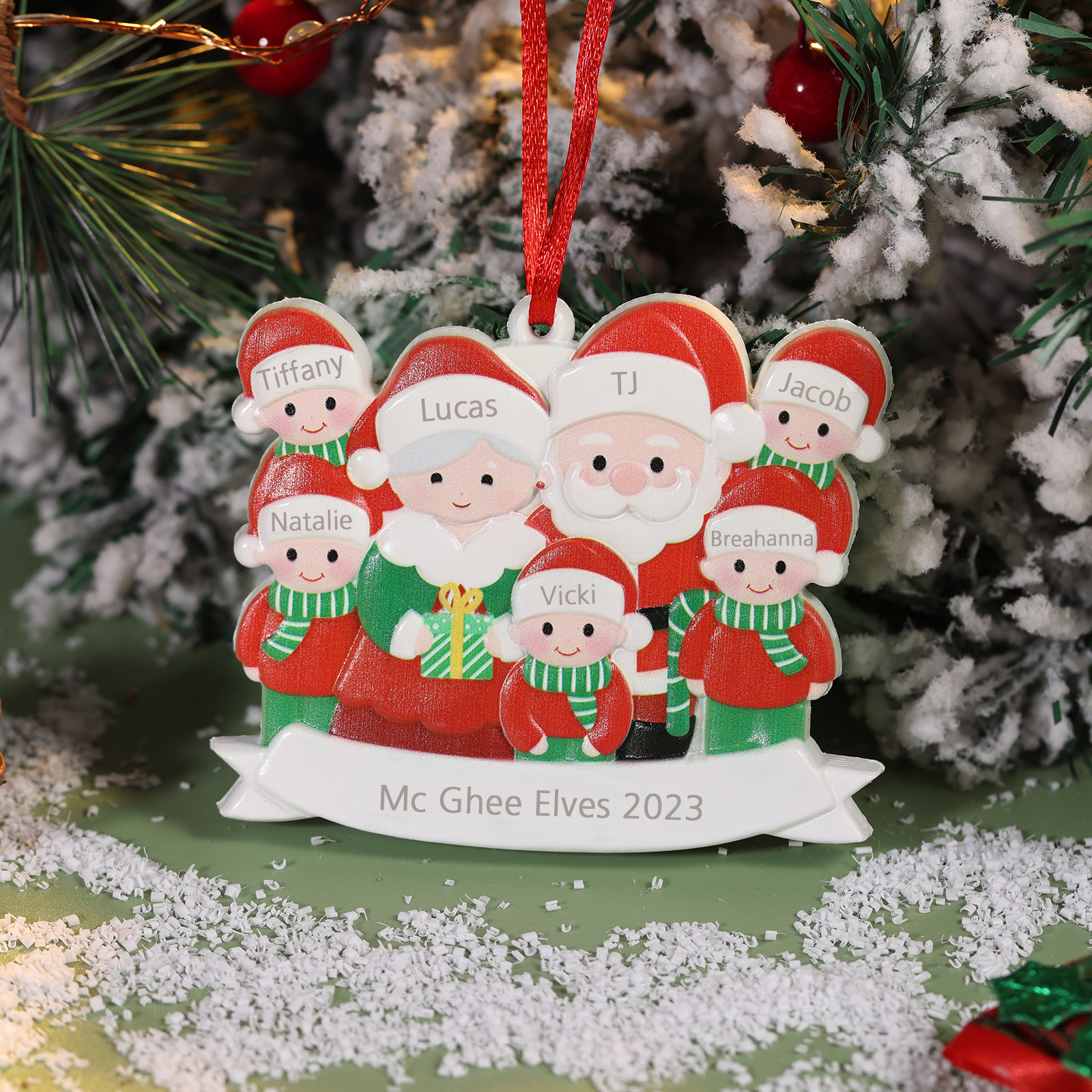 7 Names - Personalised Resin Santa Claus Hanging Ornaments Customised Name & Text Christmas Ornament Gift for Family Friends-Jessemade AU