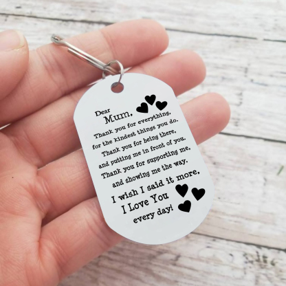Personalised Text Keychain Gift for Mum/Mom - Thank You For Everything, For The Kindest Things You Do-Jessemade AU