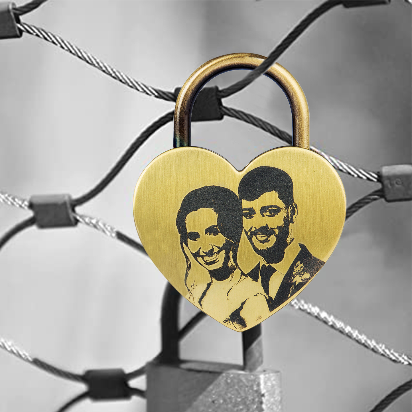 Personalised Heart Love Lock Custom Photo Padlocks Gifts For Couple-Jessemade AU