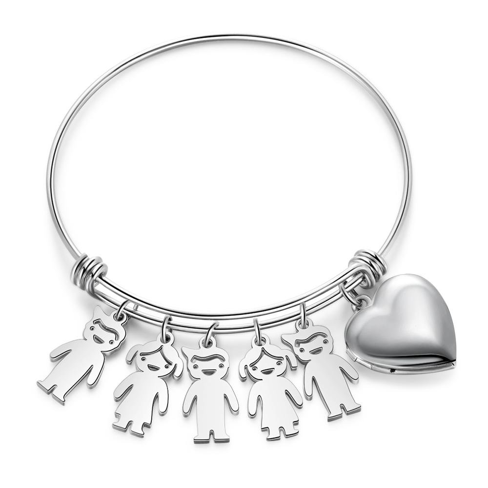 Personalised Heart Photo Locket Bracelet Custom Photo Bracelet Gifts For Mother-Jessemade AU