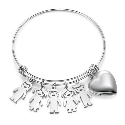 Personalised Heart Photo Locket Bracelet Custom Photo Bracelet Gifts For Mother-Jessemade AU