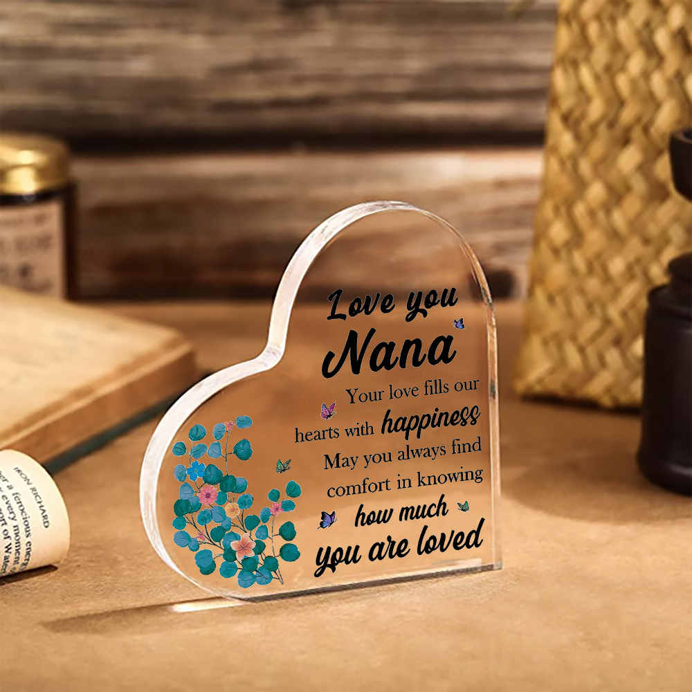 To My Nana Acrylic Heart Keepsake Heart Ornament - Love You Nana-Jessemade AU