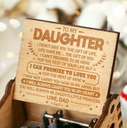 To My Daughter-Exquisite Wooden Music Box From Dad To Daughter-Jessemade AU