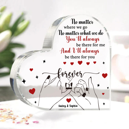 Acrylic Heart Keepsake Custom 2 Names Ornament Valentine's Day Gift for Friends/Couples - I'll Always Be There For You-Jessemade AU