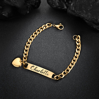 Personalised Name Bracelet Heart Charm Bracelet Customised Baby Gift-Jessemade AU