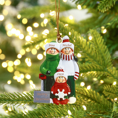 3 Names - Personalised Christmas Tree Ornaments Wooden Christmas Decor with Name Gifts for Family Friends-Jessemade AU