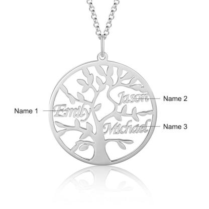 Personalised Family Tree Name Necklace Custom 3 Names Name Necklace-Jessemade AU