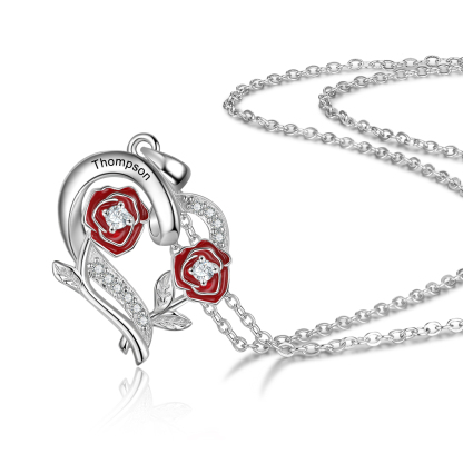 Personalised June Birthflower Necklace With Birthstones Custom 1 Name Necklace For Her-Jessemade AU