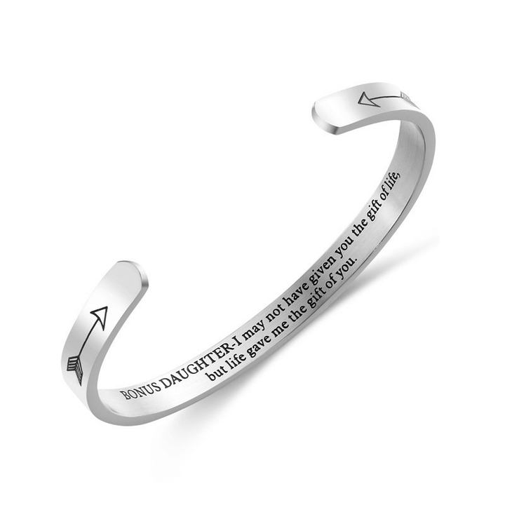 To My Daughter, Life gave me the gift of you, Cuff Bangle Bracelet Gifts For Her-Jessemade AU