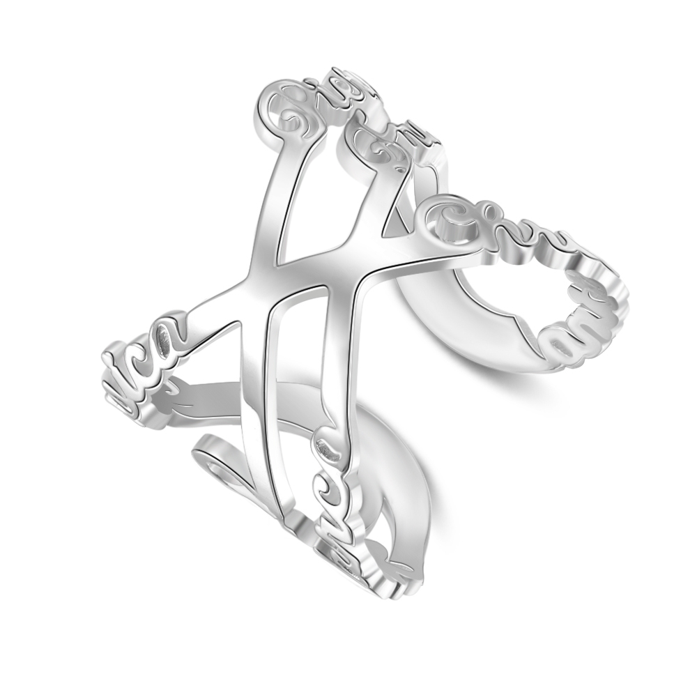 Personalised Ring Custom 5 Names Ring Best Gift For Women-Jessemade AU