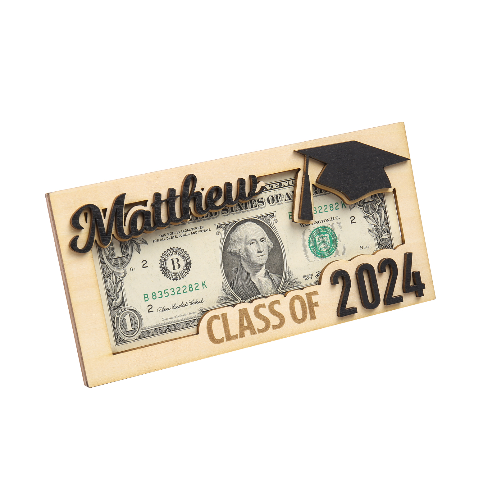 Class of 2024 Personalised Graduation Cash Clip Custom Name & Text Cash Box Creative Gifts for Her/Him-Jessemade AU