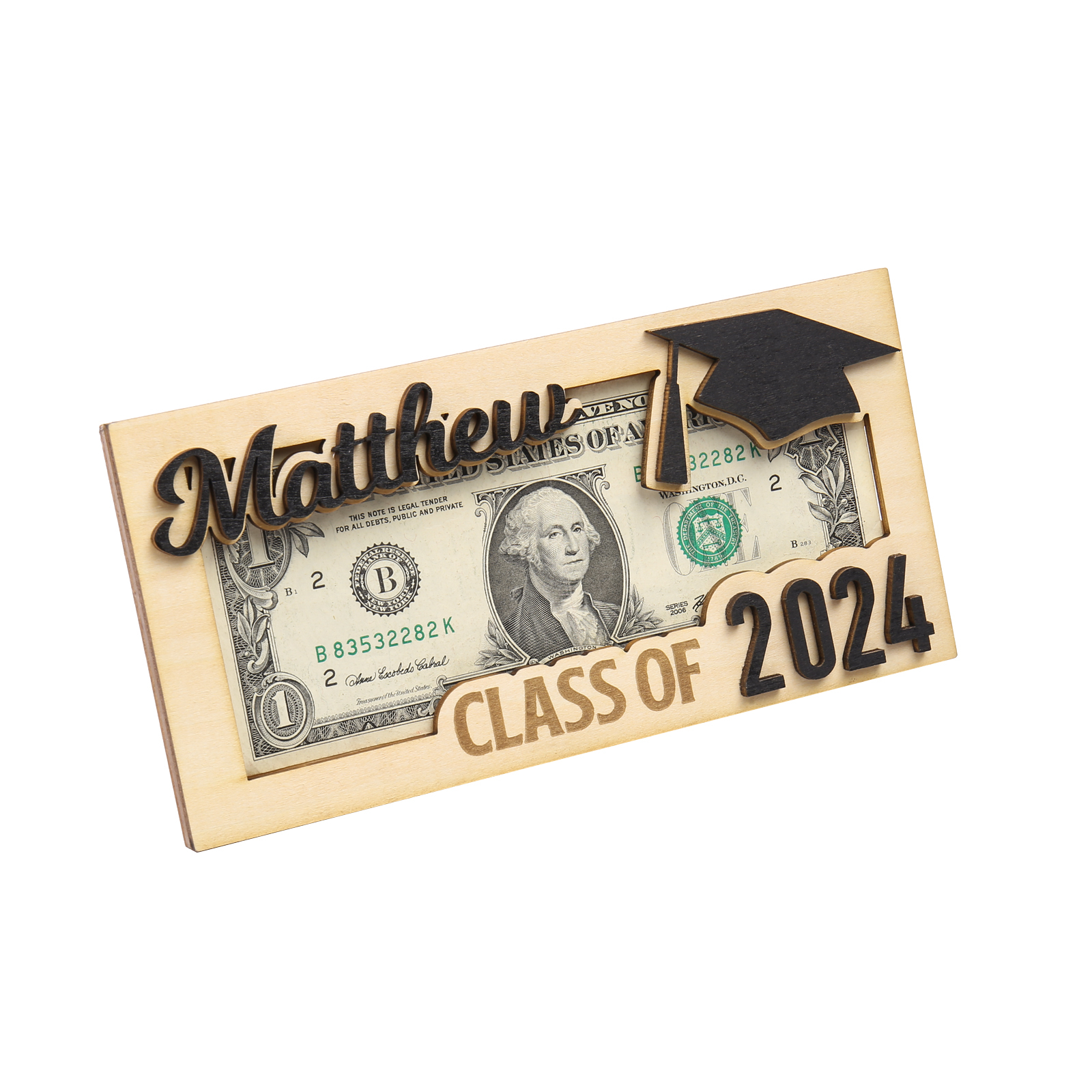 Class of 2024 Personalised Graduation Cash Clip Custom Name & Text Cash Box Creative Gifts for Her/Him-Jessemade AU