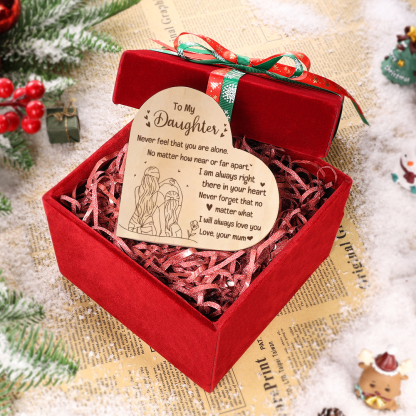 To My Daughter Heart Candle Holder "Never feel that you are alone" Wooden Candlestick-Jessemade AU