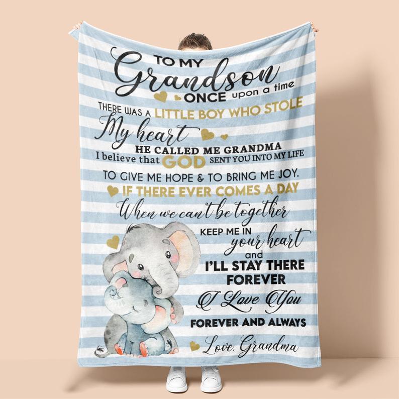 To My Grandson, Fleece Blanket-Jessemade AU